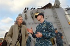 Acting Deputy Defense Secretary Christine Fox listens as Navy Cmdr ...