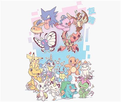 Enjoystick Pokémon Feat Digimon São Enjoysticks Camisetas De