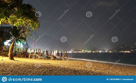 Landscape With A Night Beach In Thailand On Koh Samui Stock Photo