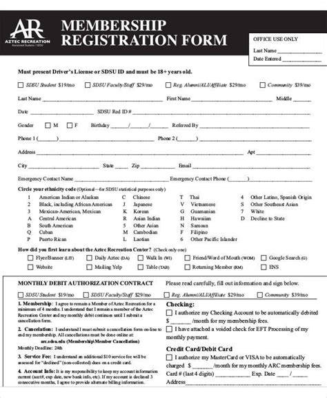 Free 52 Registration Forms In Pdf
