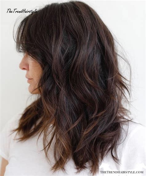 The feathering enhances the shape of the layers and adds more definition to the whole look. Long Shag with Bangs - 60 Most Beneficial Haircuts for ...