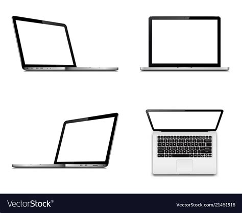 Laptop Screen Mockup With Perspective Top Vector Image