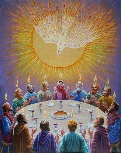 Pentecost Fire Anointing Holy Spirit Dove Prophetic Art Catholic Art