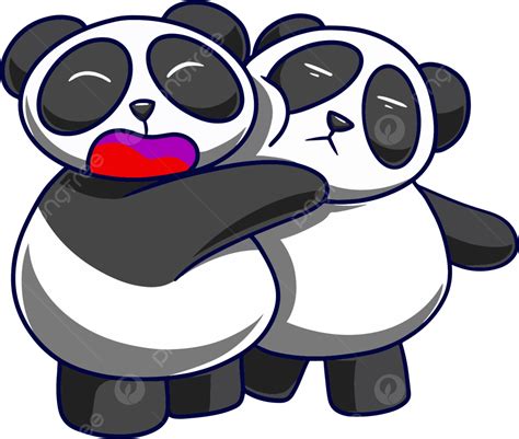 Cartoon Panda Hug Illustration Cartoon Cute Panda Png And Vector The