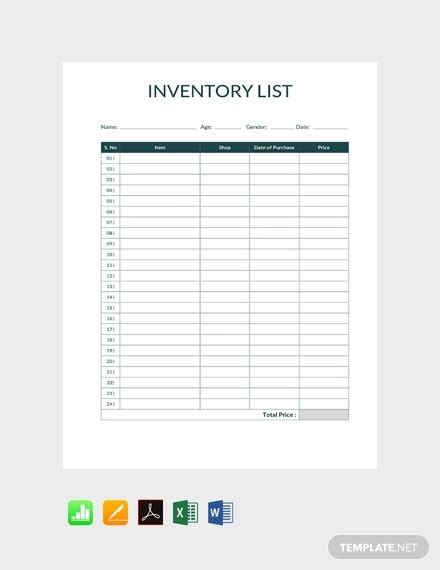 Inventory Template Editable Pdf Premium Printable Templates Vrogue