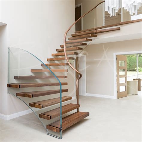 Floating Stairs Open Tread Staircase With Glass Balustrade Bisca