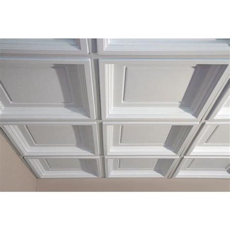Ceilume Madison White 2 Ft X 2 Ft Lay In Coffered Ceiling Panel Case