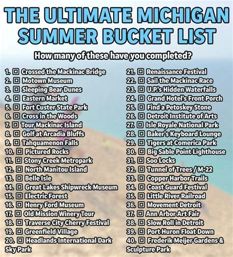 Michigan Bucket List Michigan Summer Michigan Bucket List Michigan