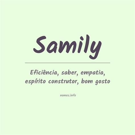 Significado Do Nome Samily