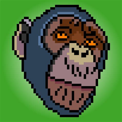Monkey Head With Pixel Art Vector Illustration 8202229 Vector Art At