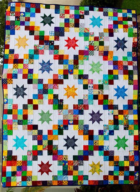 Double Irish Chain Quilt With Celtic Knot Quilting Scrap Quilt