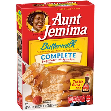 Take pancake mix and add milk and eggs. Aunt Jemima Buttermilk Complete Pancake & Waffle Mix, 32 ...