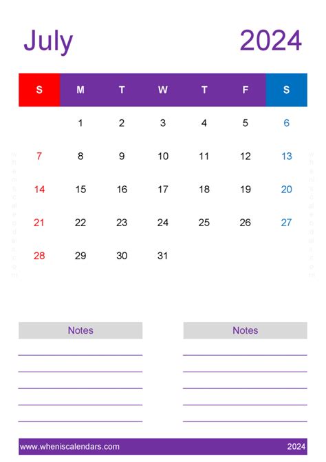 July 2024 Printable Calendar Word Monthly Calendar