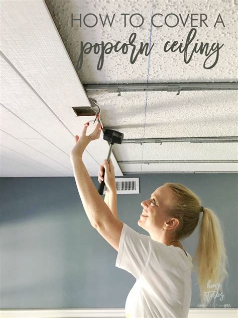 Popcorn ceilings (from homes built before '82) often have asbestos in them. How to Cover a Popcorn Ceiling Using Beautiful Armstrong ...