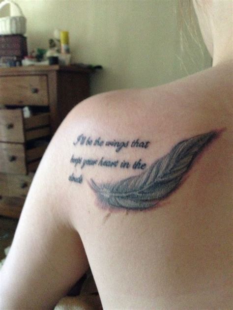 Short quotes and saying seem just a bunch of words but they carry deep meaning and force you to ponder. Feather tatoo with meaningful quote | Meaningful tattoo ...