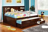 Full Wood Bed Frame With Drawers Photos