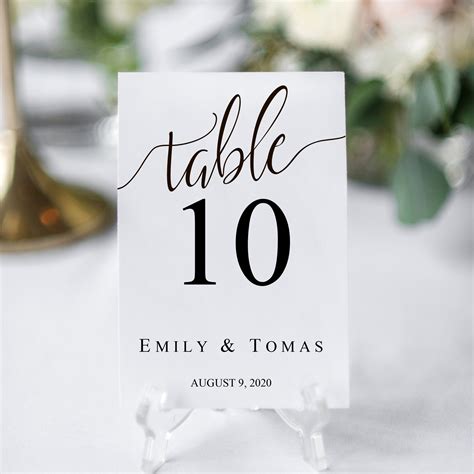 Modern Table Numbers Template Download Wedding Table Number Sign