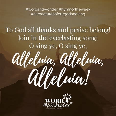 All Creatures Of Our God And King Thanksgiving Hymn Of The Week