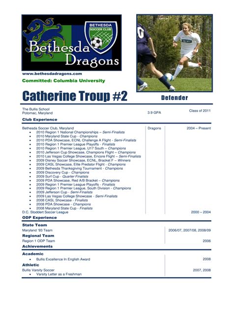 Soccer Player Profile Template Fill Out And Sign Online Dochub