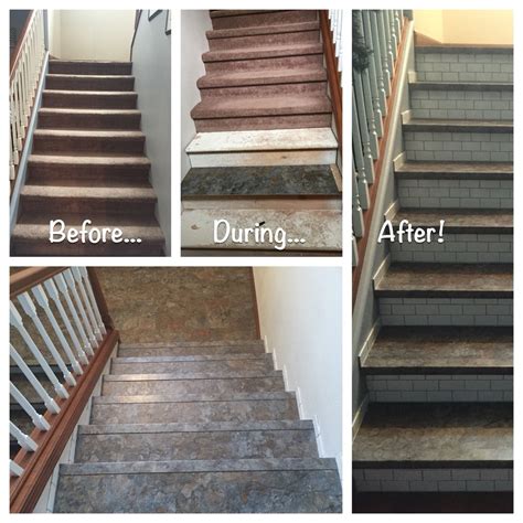 This is because by fitting the thin strips of wood on the edge of each step stair nosing will also help protect the stair edge from breaking or becoming damage, meaning your flooring will last for longer. Stair makeover - removed carpet (thank goodness), found ...