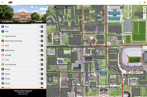 Oklahoma State U Interactive Map Features Locations Tours Transit