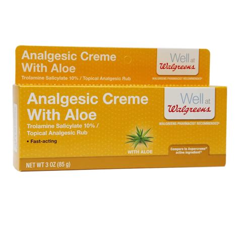 Walgreens Analgesic Cream With Aloe Walgreens