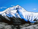 himalayas drawing | how to draw mount everest | Mountain drawing ...