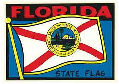 Florida State Flag Vintage Decal Sticker Souvenir Handmade