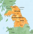 Map of the Kingdom of Northumbria around 700 AD - Northumbria ...