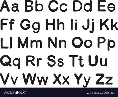 English Alphabets Royalty Free Vector Image Vectorstock