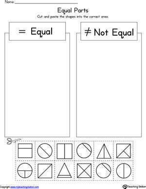 Fraction Equal Parts Worksheet