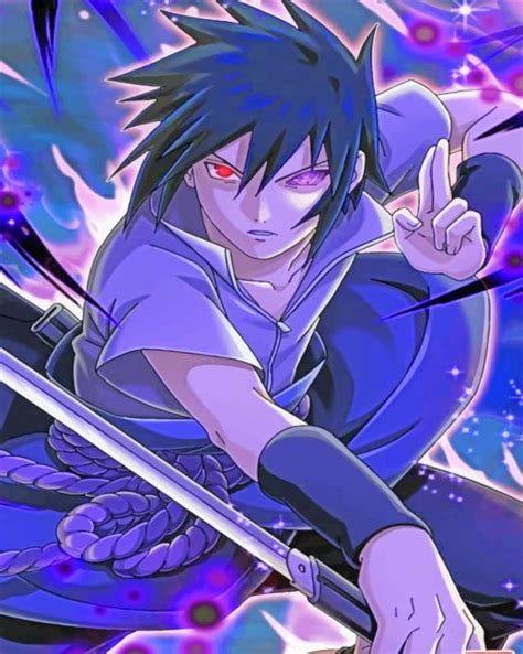 Aesthetic Sasuke Animes Paint By Number Painting By Numbers Kits