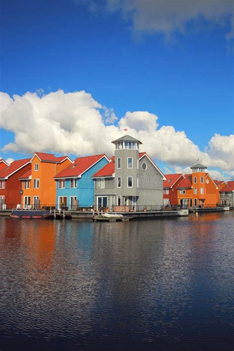 Colorful Houses In Lake Village Stock Photo Image Of Village