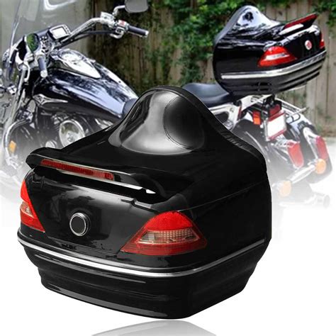 Black Motorcycle Trunk Tail Box Wtaillight For Harley Honda Yamaha
