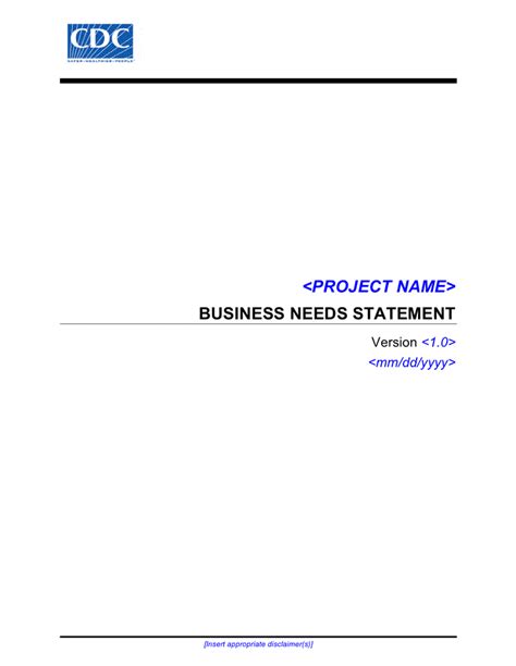 Business Needs Statement Template In Word And Pdf Formats