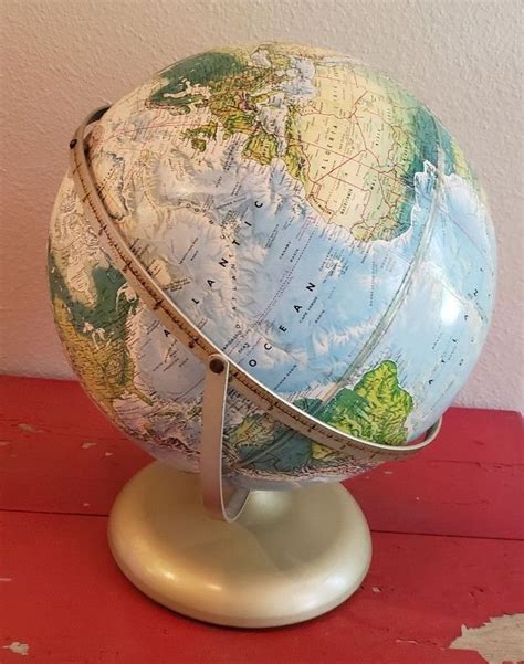 Vtg Rand Mcnally World Portrait 12 Globe Suspended Dual Axis Raised
