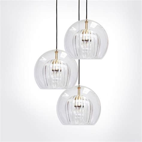 Modern Clear Glass Gold Pendant Light Kitchen Ceiling Light Hotel Home