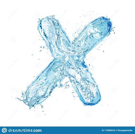 Water Splash Letter X Italic Type Stock Photo Image Of Freshness