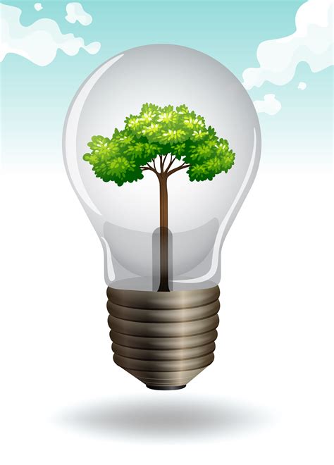 Save Energy Theme With Lightbulb And Tree 430774 Vector Art At Vecteezy