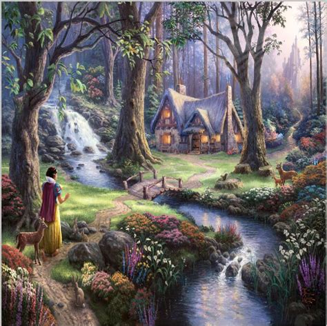 10x10ft Princess Fairy Animals Deer Forest Waterfall Cottage Castle