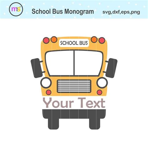School Bus Svg School Bus Monogram Svg School Bus Clip Art Etsy