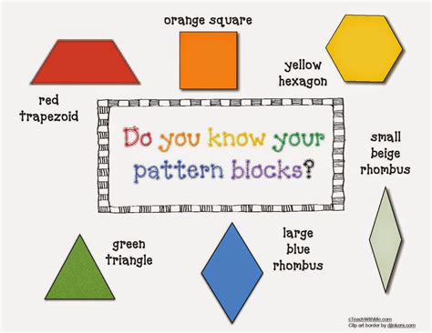 Pattern Block Anchor Chart Classroom Freebies