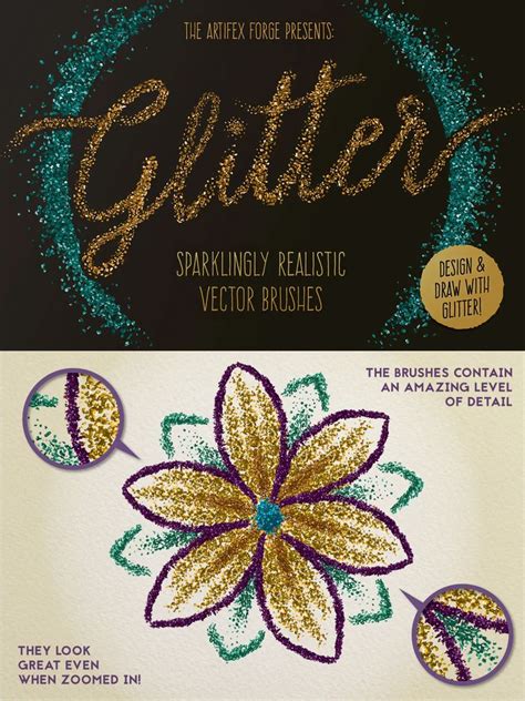 Glitter Brushes For Adobe Illustrator Download Brush Drawing