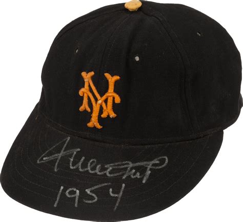 1954 Willie Mays Game Worn New York Giants Cap Baseball Lot