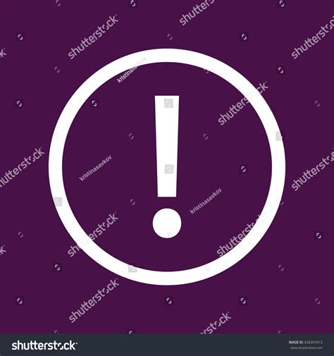 White Exclamation Mark Icon Vector Sign Purple Royalty Free Stock