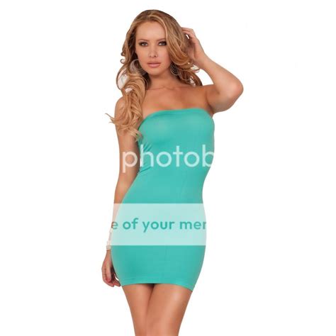 Slimming Strapless Fitted Stretch Tube Top Mini Dress Ebay