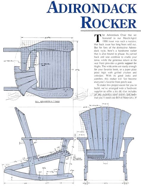 Adirondack Rocking Chair Plans • Woodarchivist