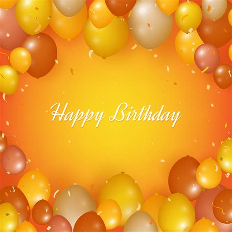 Realistic Happy Birthday Background With Balloons And Confetti 570539