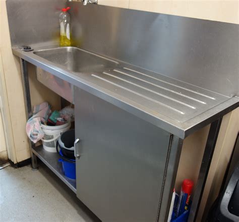 Commercial Stainless Steel Sink Unit With Drainer With Splash Back