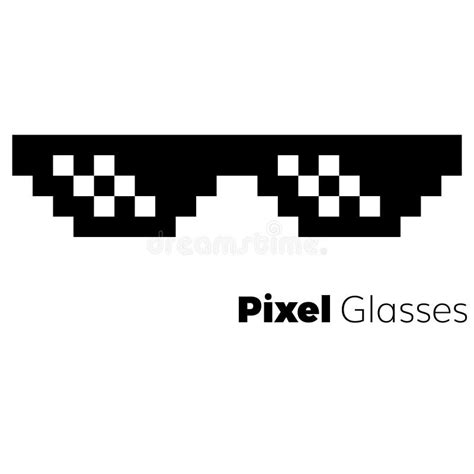 Black Thug Life Meme Like Glasses In Pixel Art Stock Vector Illustration Of Glasses Pixel